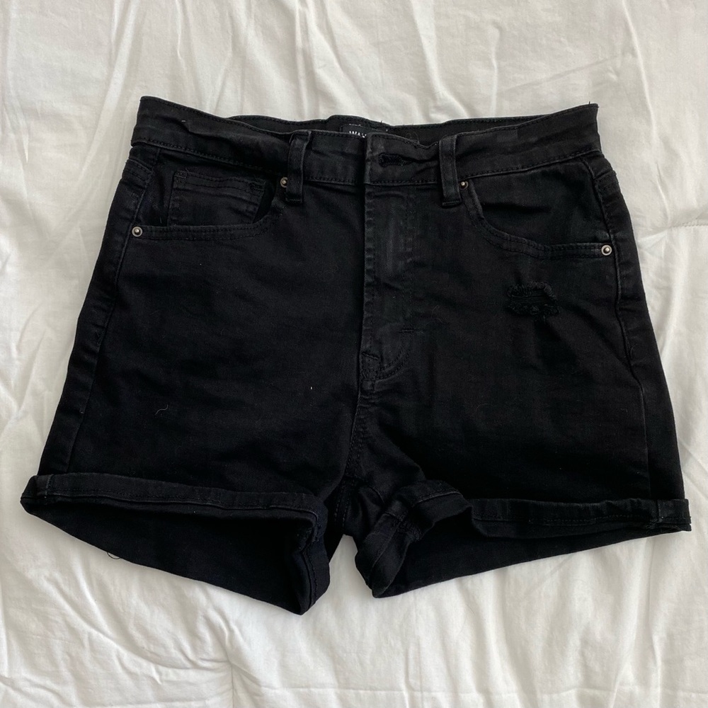 Wax Jean Shorts Hi Rise with stretch! Black Size Small